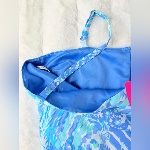 Lilly Pulitzer Blue Green Floral Dress Romper Size 4 NWT - Picture 6 of 8